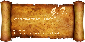 Gritzmacher Teó névjegykártya